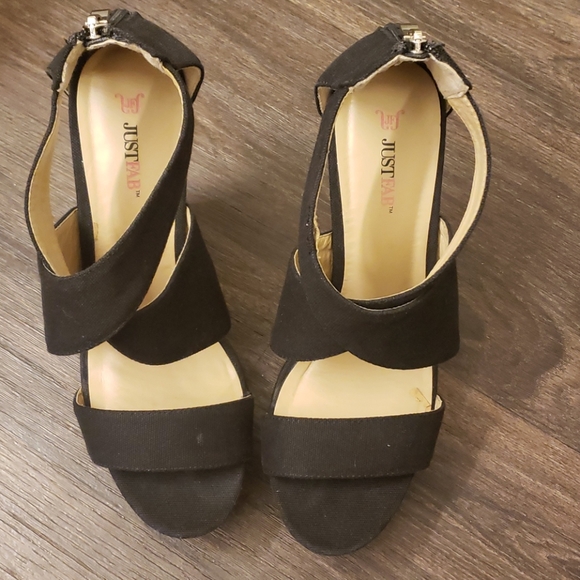 Fit Fab wedges black canvas straps - Picture 3 of 6